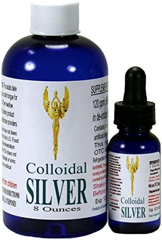 Certified Lab Tested Colloidal Silver 120ppm 8 oz by GOE + 1 Oz [pre-Filled] 120ppm Colloidal Silver Filled Dropper Bottle. 20 Times More Powerful! Lab Tested.