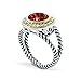 Bling Jewelry Sterling Silver Round Simulated Garnet CZ Double Cable Ring