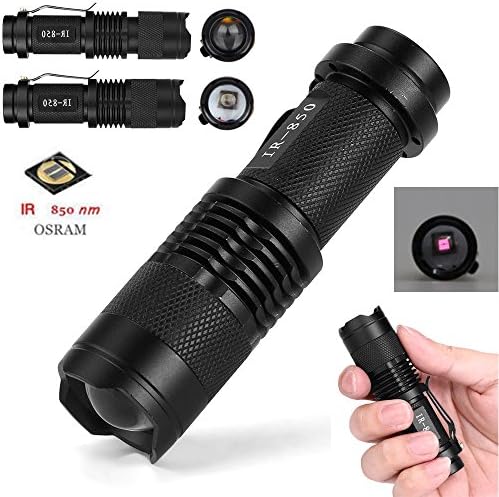 LED Flashlight, Lary intel 5W Flash lights IR Lamp 850nm Night Vision Zoom Torch Light for Camping, Hiking, Fishing, Climbing