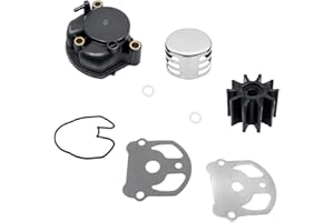 QuickMariner 18-3348 Sea Water Pump Impeller Repair Kits Replaces OMC Cobra 2.3-7.5L Stern Drives 984461 983895 984744 with Housing