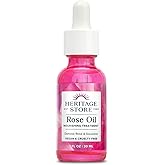 HERITAGE STORE Rose Oil Nourishing Treatment - Hydrating Face Oil for a Natural Glow - Dry to Combination Skin Care w/Organic Rosehip Seed, Damask Rose, Squalane Oil, Vegan, 60-Day Guarantee, 1oz