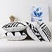 baibu Pack of 4 Embroidered Throw Pillow Case, 100% Cotton Decor Black and White Geometric Cushion Cover for Couch Sofa 18x18 inch/4PCS