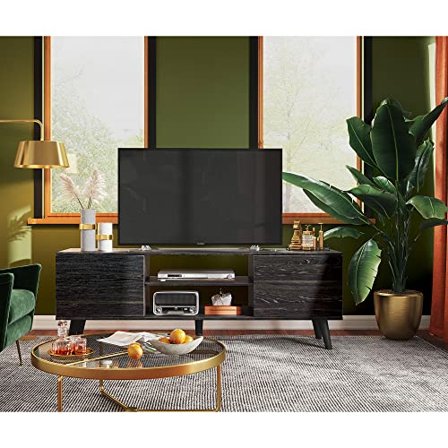 WLIVE Modern TV Stand for 55 60 inch TV, Entertainment Center TV