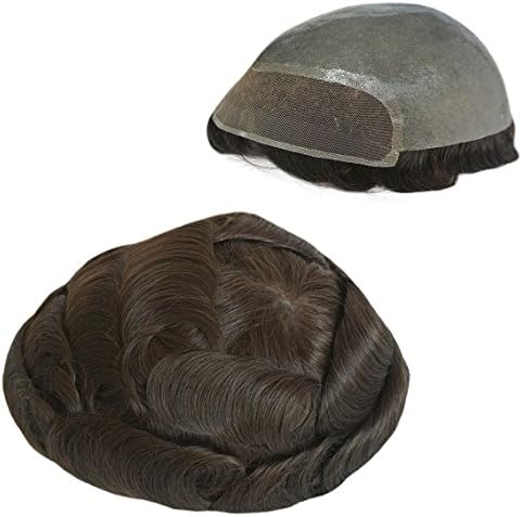 Topnotion Lace Front Skin Human Hair Toupee for Men 8"x10" Hair Pieces