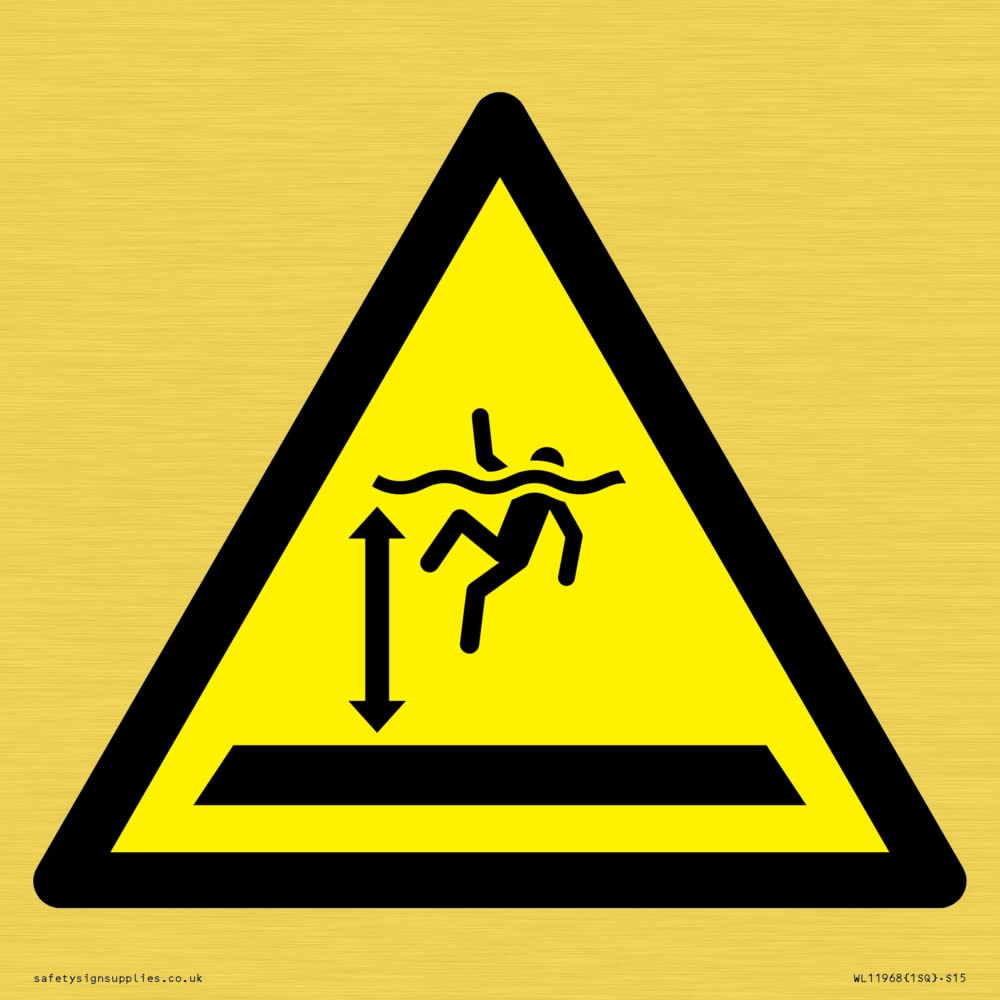W047 Warning: Deep water Sign - 150x150mm - S15