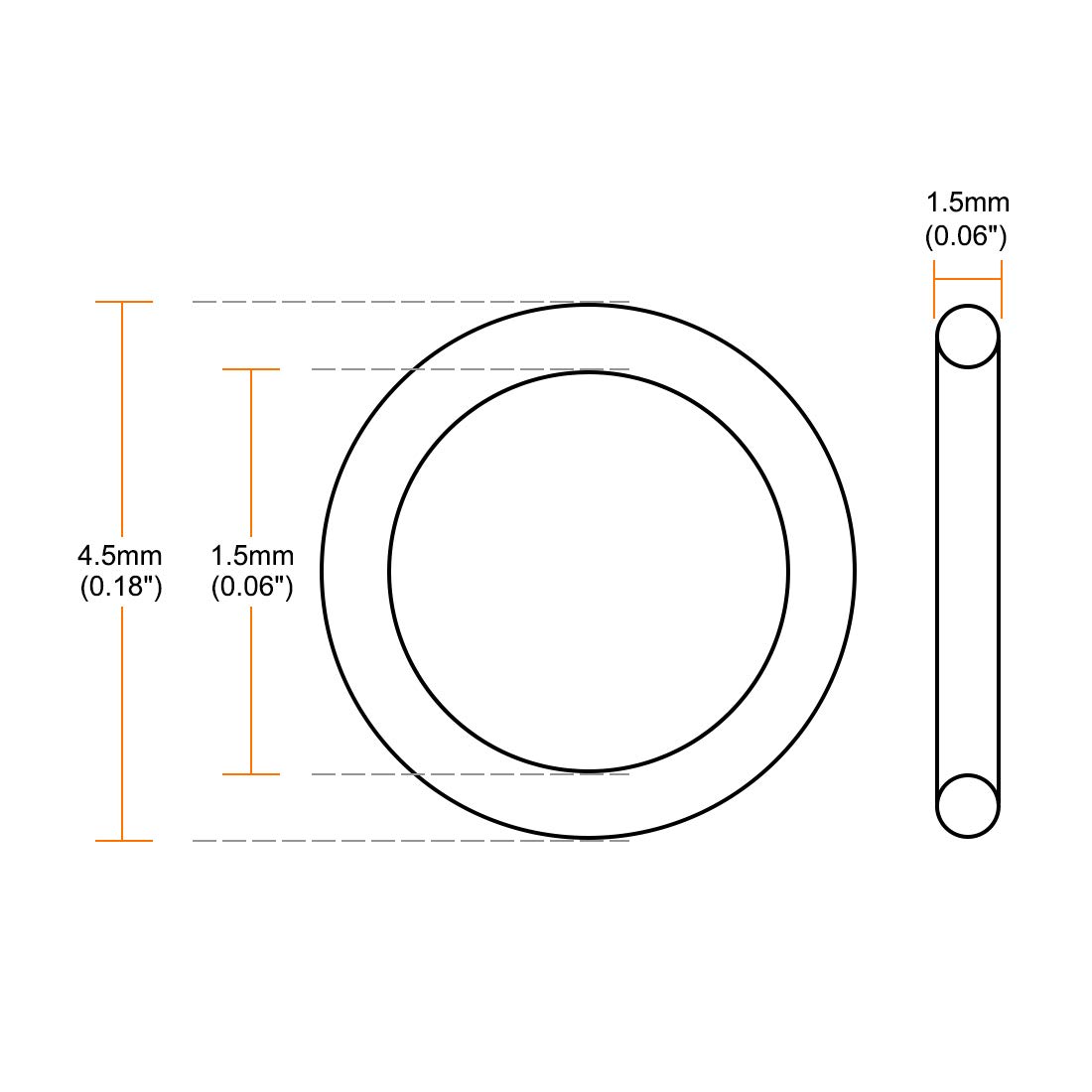 sourcing map Fluorine Rubber O-Rings, 4.5mm OD 1.5mm ID 1.5mm Width FKM Seal Gasket for Machinery Plumbing Green, Pack of 30 - Image 4