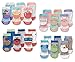 LUXEHOME (YR1603) Anti-Slip Grip Soles Cartoon Baby Socks,12 Pairs per Pack (M 1-3 Years)
