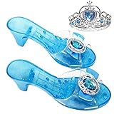 Girls Costume Glass Slippers for Frozen Snow Queen Princess Shoes+Free Princess Crown