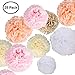 25PCS Tissue Paper Pom Poms Pink Paper Flowers DIY Paper Craft Decorations for Baby Shower Party Decorations, Birthday Party, Wedding Decor, Valentines Day, Bridal Shower Decorations-Pink Mix