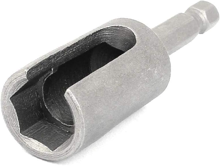 XDREE Gray 12mm Hex Nut Slotted Extension Hexagon Driver Drill Bit