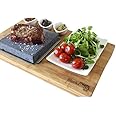 Black Rock Grill Steak On The Stone Set, Hot Rock Grill Table Top Lava Cooking Stone (One Standard Set)