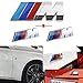 Haocc Loud M Silver 3pcs ABS Plastic Tri Color Fender Side +Rear Trunk Emblems Logo Decal Badge Sticker for All BMW