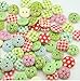 100 pack Assorted Round Wooden Mixed Buttons in Bulk for Crafts Collectible Buildings Accessories