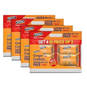 McVities Ginger Cookies With Goodness Of Ginger, 300G (Buy 2 Get 2 Free) (Pack Of 4).