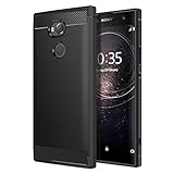 Sony Xperia XA2 Ultra Phone Case, MoKo Soft Lightweight TPU Bumper Cover Carbon Fiber Design Anti-Scratch Slim Back Panel Shock Aborsption Cellphone Shell For Sony Xperia XA2 Ultra 6 Inch, Black