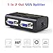 Sea Wit VGA Splitter, 2-Port VGA Monitor Splitter for Screen Duplication Supports 1920x1440 Resolution 250MHz Bandwidth -1 in 2 Out