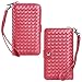 Vofolen Wallet Case for iPhone 8 Plus 7 Plus 6s Plus 6 Plus Detachable Zipper Plait PU Leather Card Holder Slot Protective Slim Fit Shell Magnetic Folio Flip Cover for iPhone 6+ 6s+ 7+ 8+ (Red)