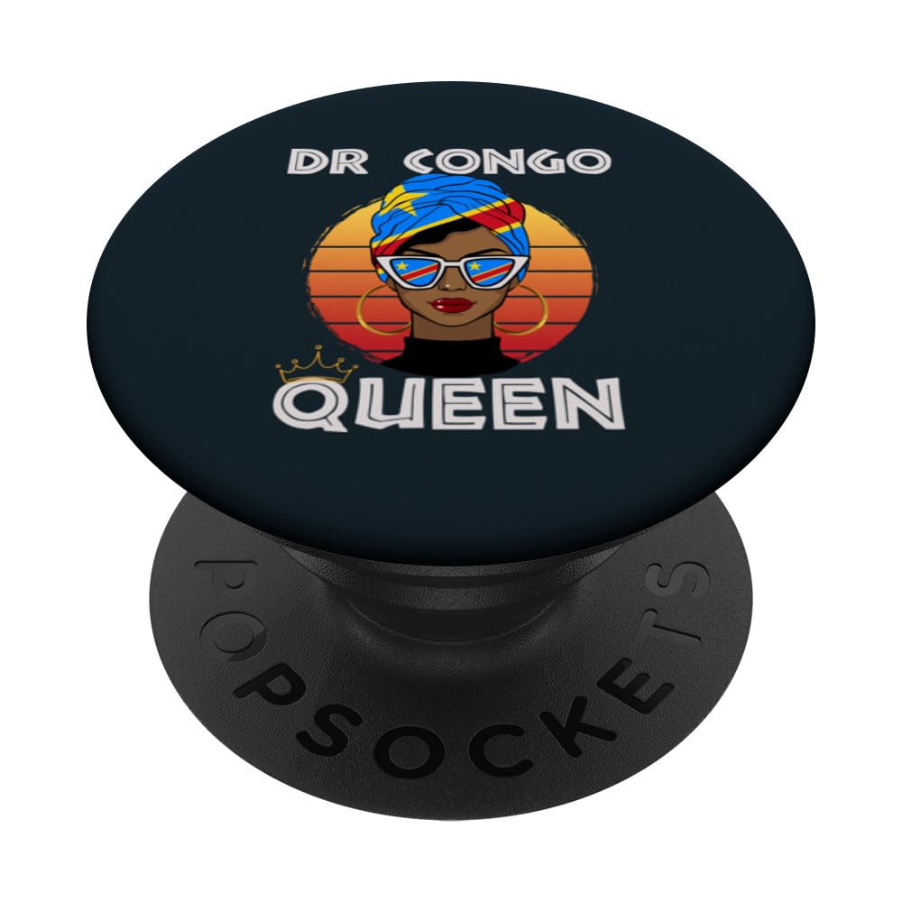 Congolese Queen African Queen DR Congo Flag Congolese PopSockets Swappable PopGrip