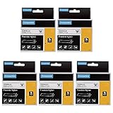 AOJE 5-Pack Equivalent Dymo Rhino 18488, 1/2