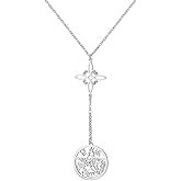 QCWN Witches Knot Necklace Stainless Steel Witchy Magic Knot Pendant,Triquetra Celtic Pentacle Knot Hekate Protection Necklace Witchy Jewelry for Women