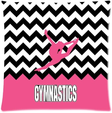 Pink Gymnastics Great Chevron Pillowcase Zippered Pillow Case 18x18 (Twin sides)