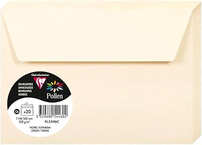 Clairefontaine 5446C Self-Adhesive Envelopes C6 11.4x16.2cm 120gsm Cream Pack