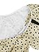 Allegra K Women Dots Print Flouncing Patchwork Dress W Waist Belt