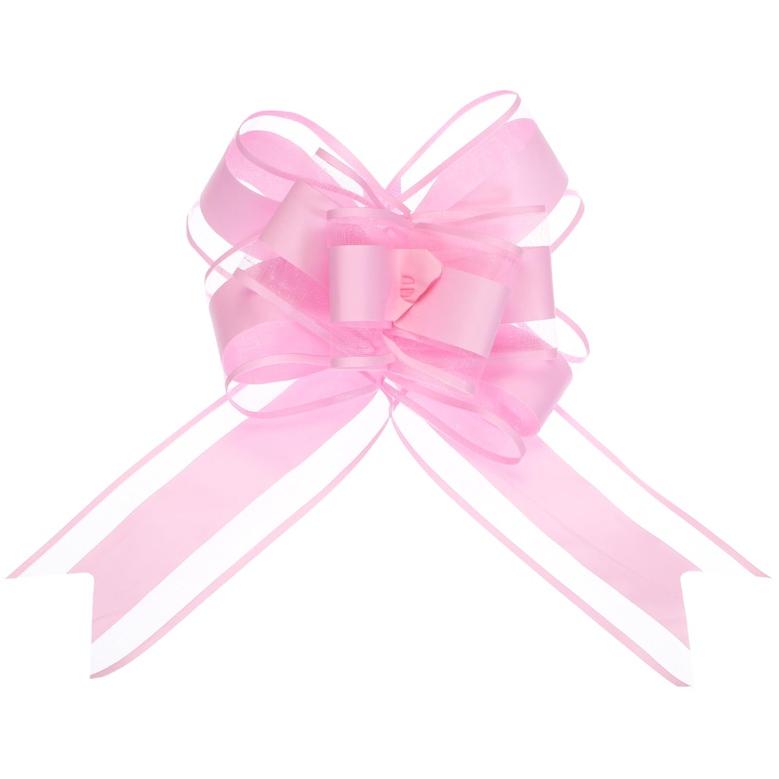 Uxcell 20pcs 9 Inch Giant Large Pull Bow Gift Wrapping Organza Bows Ribbon Pink for Wedding Baskets Presents Christmas — image 1
