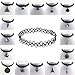 JQUEEN Black Gothic Stretch Elastic Double Line Henna Tattoo Choker Pendant Collar Necklace for 80s 90s
