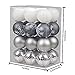 KI Store 2.36-Inch Shatterproof Christmas Tree Decoration Ball Set, Gray and White