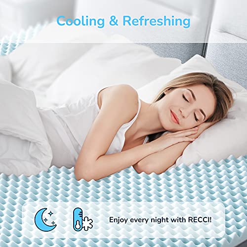 RECCI 2.5Inch Egg Crate Mattress Topper Queen, Pressure Relief Memory