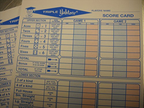 150 Triple Yahtzee Score Sheets
