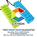 CAMOK Sensory Chew Necklace Chewy Toys - Silicone Teether for Boys, Girls, Kids - Chewable Jewelry for Autism, ADHD, Oral Motor, Biting and Teething - 2 Pack (Green & Blue) by