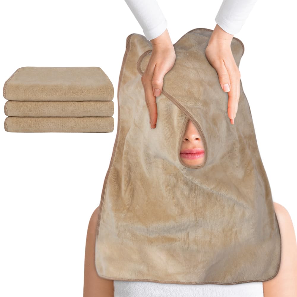 SINLAND Microfiber Esthetician Towels for Facials Mask Removing Face Wrap Soft Facial Cloth with Split Design Spa Towels for Facial Steam Massage and Cleansing