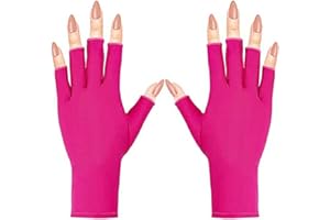 COOSLIM Anti UV Gloves for Gel Nail Lamp, UPF50+ Protection Gloves for Manicures, UV Sun Protection Gloves for Women