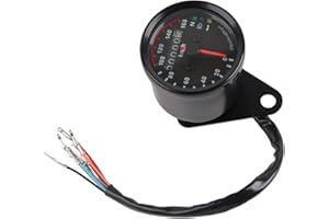 Speedometer for Motorcycle-Anauto 12V Odometer Speedometer,Universal LED Backlight Motorcycle Odometer Speedometer Gauge K/MH Single Indicator(Black)