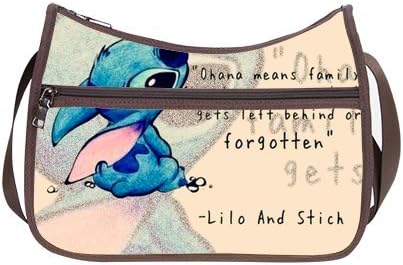 JIUDUIDODO Custom Oxford Fabric Lilo & Stitch Custom Classic Hobo Handbag (Twin Sides)