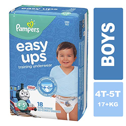 Pampers Easy Ups Pull On Disposable Training Diaper for Boys, Size 6 (4T-5T), Jumbo Pack, 18 Count