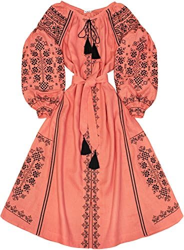 Long embroidered dress "Maiden Seduction" (Medium)