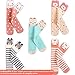 MOLUMIX Girls Socks - Little Girls Long Socks Cartoon Animal Knee High Cotton Stockings
