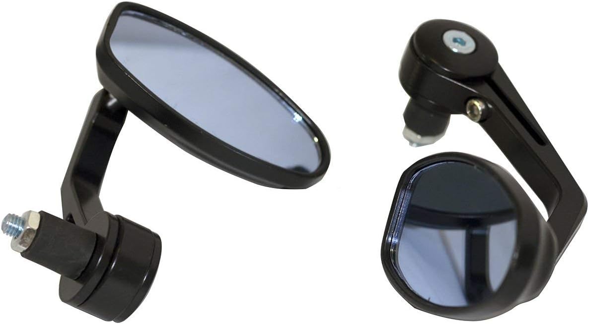 MotorToGo Black Reverse Retro Bar End View Mirrors for 2007 Kawasaki Ninja 650R EX650A