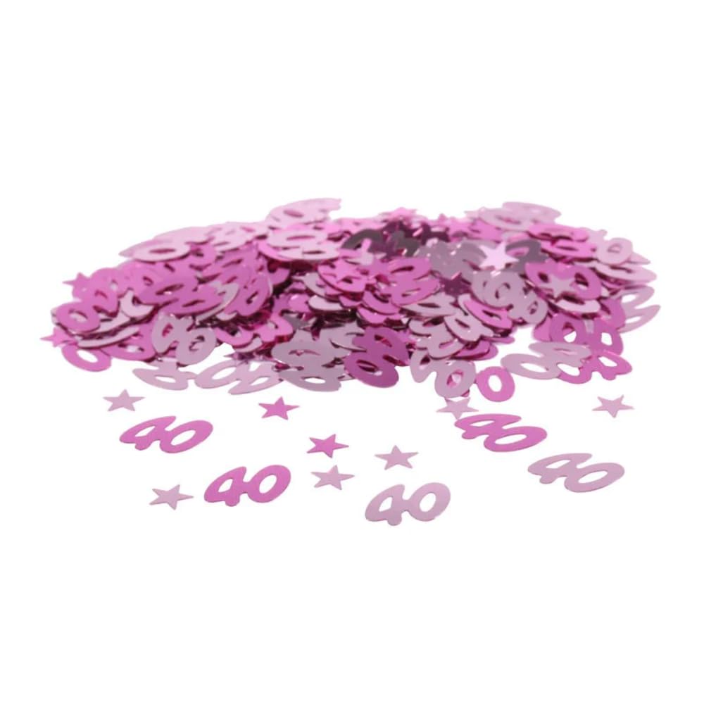 40th Age 40 Pink Confetti with Stars
