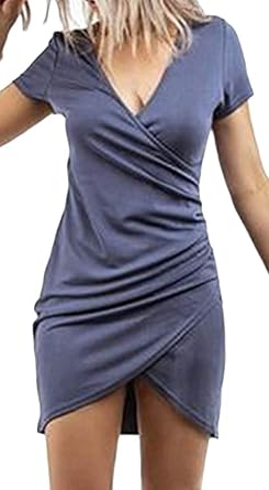 irregular wrap bodycon dress