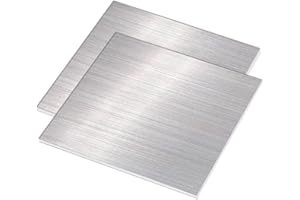 Tynulox 304 Stainless Steel Sheet, 28 Gauge 0.02" Thickness x 4" Width x 4" Length, 304 Stainless Steel Metal Strip Plate (Brushed Finish) for Industry, Machinery, DIY Engineer, Home Decoration, 2 Pcs