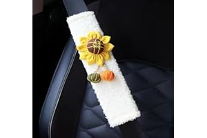 BNTR Car Seat Belt Cover Stocking Stuffers Cute Creative Toy Flower Cloud Duck Safety Seatbelt Shoulder Pad Auto Accessory Neck Cushion Protector Seatbelt Shoulder Protector Nice Gift (Sunflower)