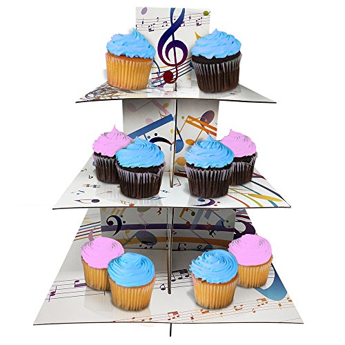 image for Blue Orchards Music Cupcake Stand & Pick Kit, Music Party Supplies, Mu