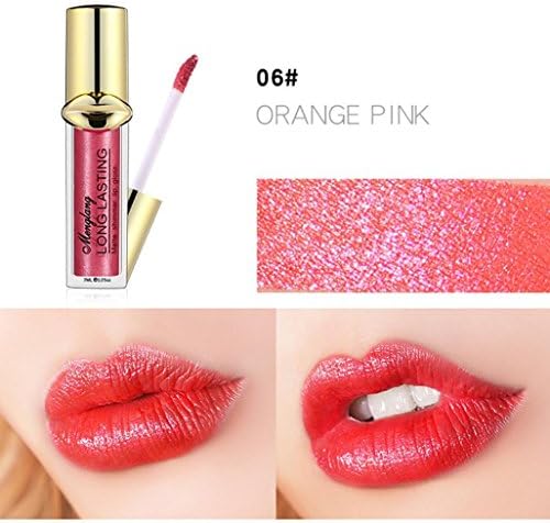 UPXIANG Liquid Lipstick Shiny Waterproof Long-Lasting Pigmented Lip Gloss Vivid Colour (F)