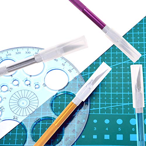 image for LOCOLO 6 Pieces Craft Knife Hobby Knife with 40 Pieces Stainless Steel