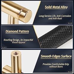 Zernmiarder Knurled Cabinet Pulls 12 Pack, 4 Inch