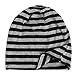 DJT Unisex Striped Slouchy Beanie Skull Hat Black